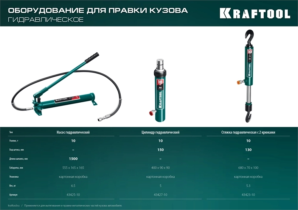 KRAFTOOL  10 т, гидравлический насос (43425-10) 43425-10