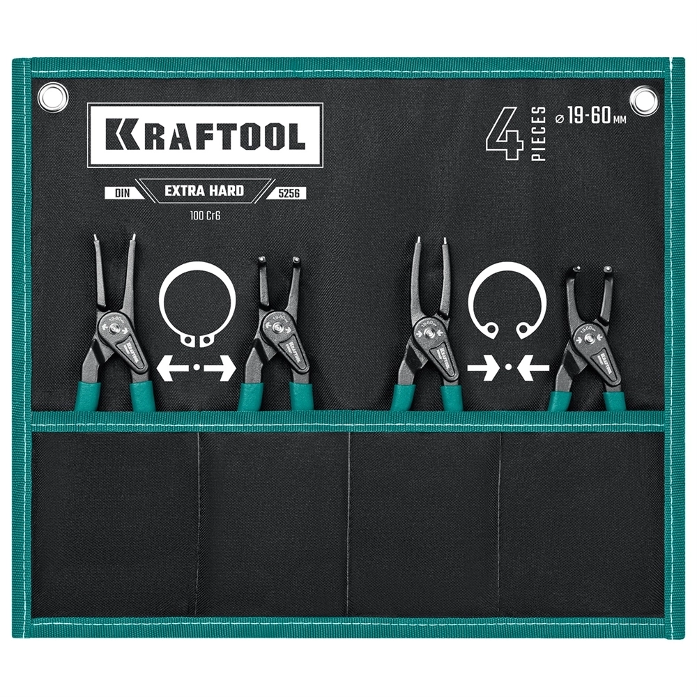 KRAFTOOL  4 шт, 180 мм, съемник стопорных колец (22812-H4) 22812-H4