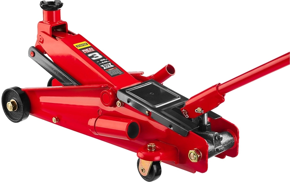 STAYER  R-55 RED FORCE, 3 т, 155 - 545 мм, подкатной домкрат с высоким подъемом, Professional (43157-3) 43157-3