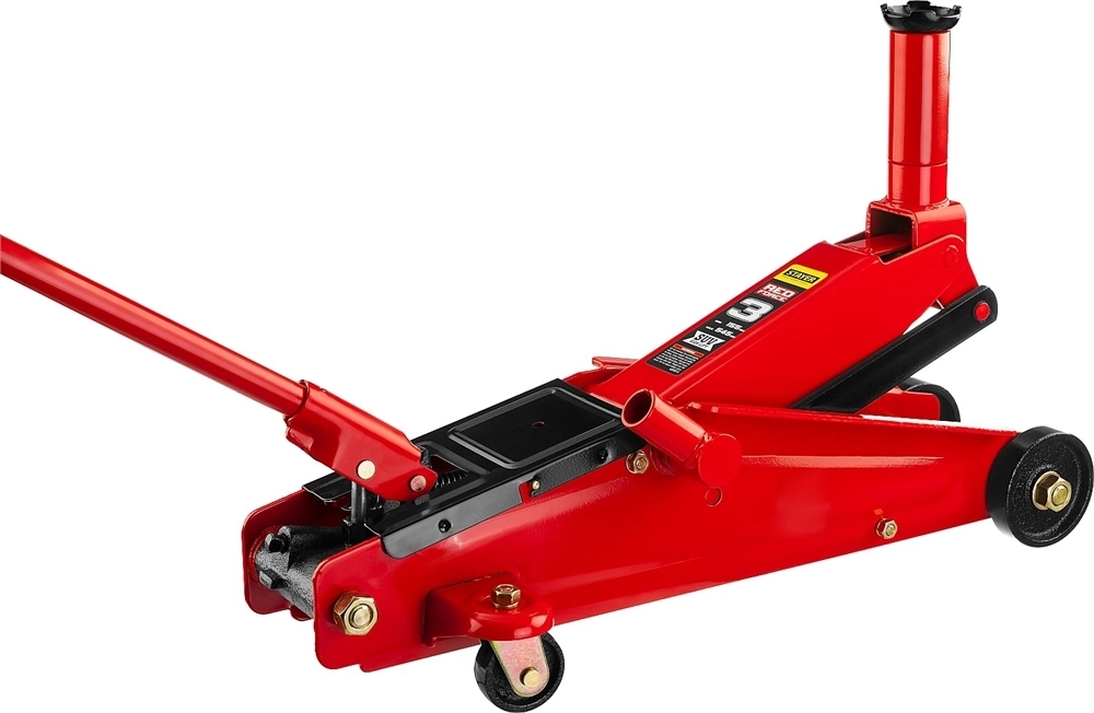 STAYER  R-55 RED FORCE, 3 т, 155 - 545 мм, подкатной домкрат с высоким подъемом, Professional (43157-3) 43157-3