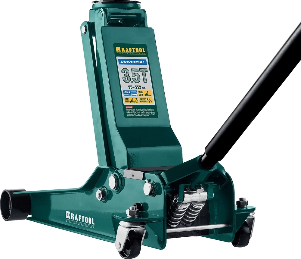 KRAFTOOL  UNIVERSAL, 3.5 т, 95 - 552 мм, для СТО, универсальный подкатной домкрат (43454-3.5) 43454-3.5