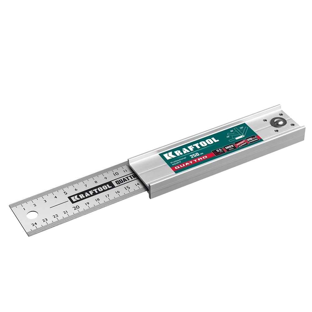KRAFTOOL  QUATTRO, 250 мм, 4 положения, складной столярный угольник (3444) 3444