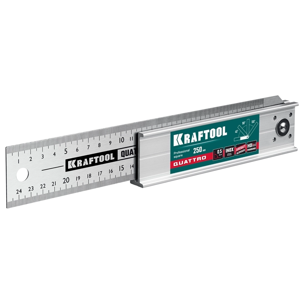 KRAFTOOL  QUATTRO, 250 мм, 4 положения, складной столярный угольник (3444) 3444
