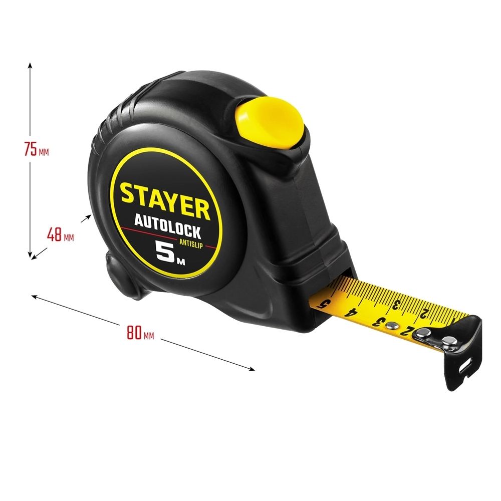 STAYER  AutoLock, 5 м х 25 мм, рулетка с автостопом (2-34126-05-25) 2-34126-05-25_z02