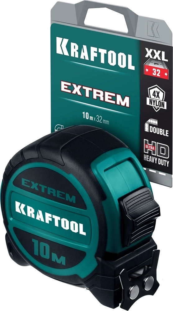 KRAFTOOL  Extrem, 10 м х 32 мм, рулетка со сверх широким полотном (34127-10) 34127-10