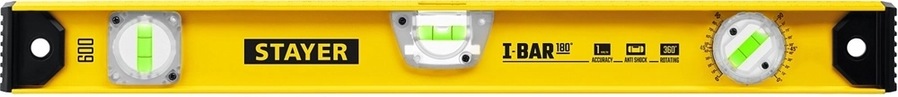 STAYER  I-Bar 180˚, 600 мм, двутавровый, уровень с поворотным глазком (3470-060) 3470-060_z02