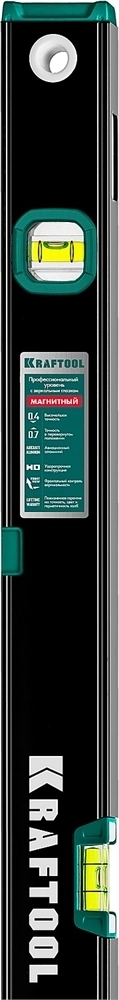 KRAFTOOL  600 мм, усиленный профиль, с зеркальным глазком, магнитный уровень (34785-60) 34785-60