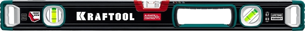 KRAFTOOL  A-RATE CONTROL, 600 мм, точность 0.3 мм/м, с инновационным зеркальным глазком, сверхпрочный уровень (34986-60) 34986-60