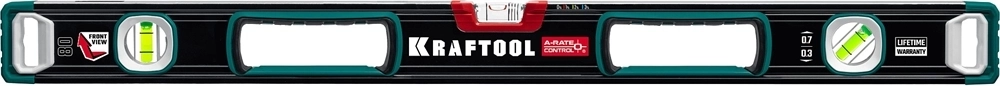 KRAFTOOL  A-RATE CONTROL, 800 мм, точность 0.3 мм/м, с инновационным зеркальным глазком, сверхпрочный уровень (34986-80) 34986-80