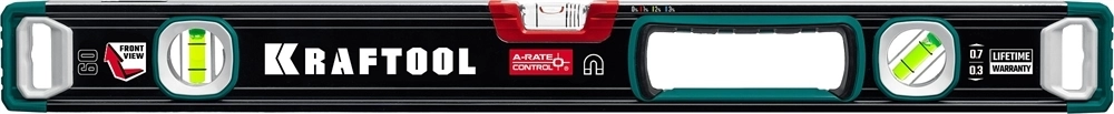 KRAFTOOL  A-RATE CONTROL, 600 мм, точность 0.3 мм/м, с зеркальным глазком, сверхпрочный магнитный уровень (34988-60) 34988-60