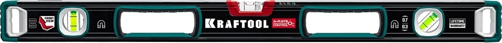 KRAFTOOL  A-RATE CONTROL, 800 мм, точность 0.3 мм/м, с зеркальным глазком, сверхпрочный магнитный уровень (34988-80) 34988-80