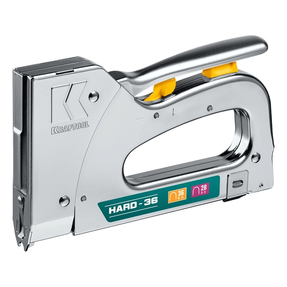 KRAFTOOL  HARD-36, тип 36 (L) калибр 20GA (10 - 14 мм)/28, кабельный рессорный степлер (3186) 3186