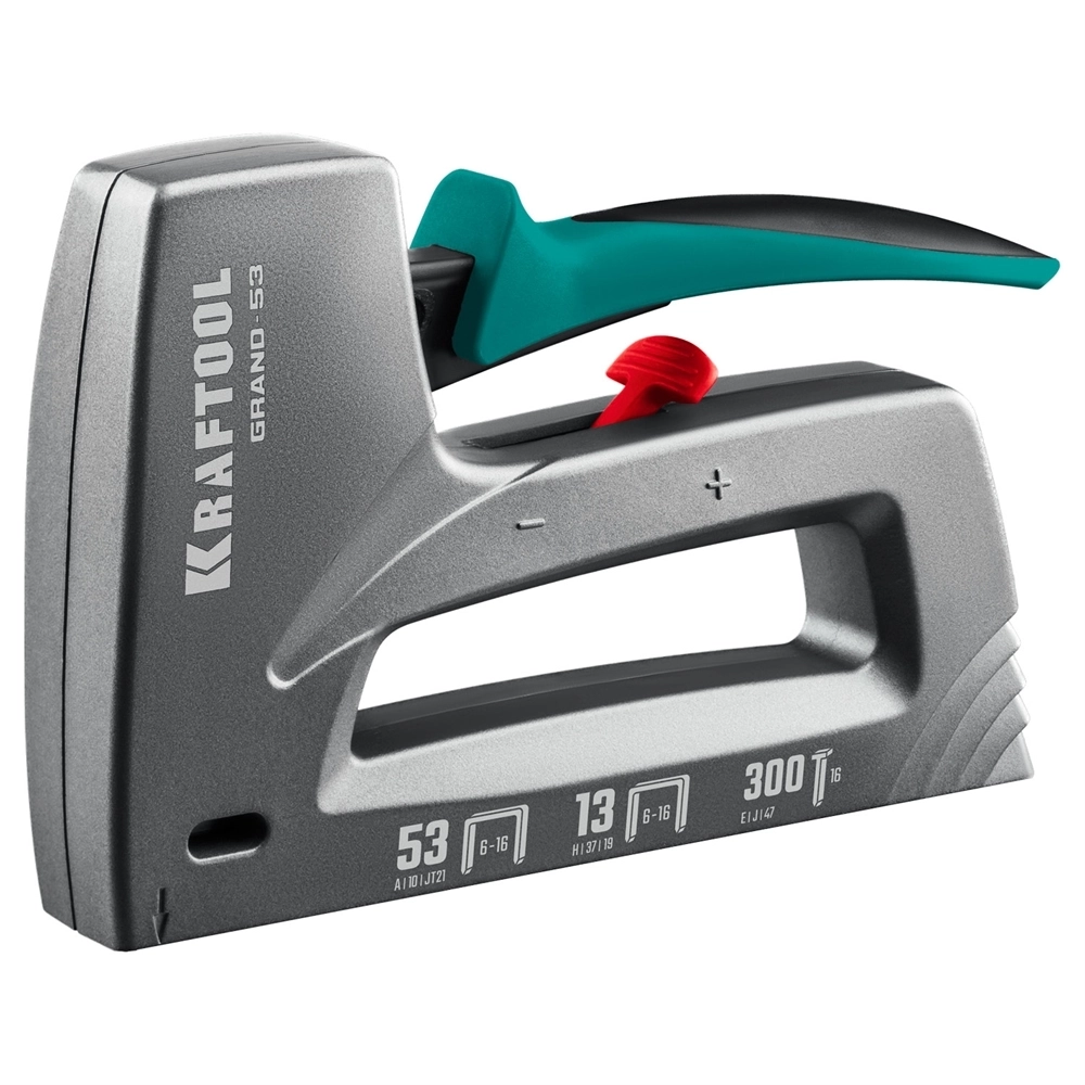 KRAFTOOL  GRAND-53, тип 53 (A/10/JT21) 23GA (6 - 16 мм)/13/300, алюминиевый рессорный степлер (3193) 3193