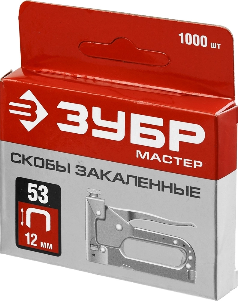 ЗУБР  тип 53 (A/10/JT21) 12 мм, 1000 шт, калибр 23GA, скобы для степлера (31625-12) 31625-12