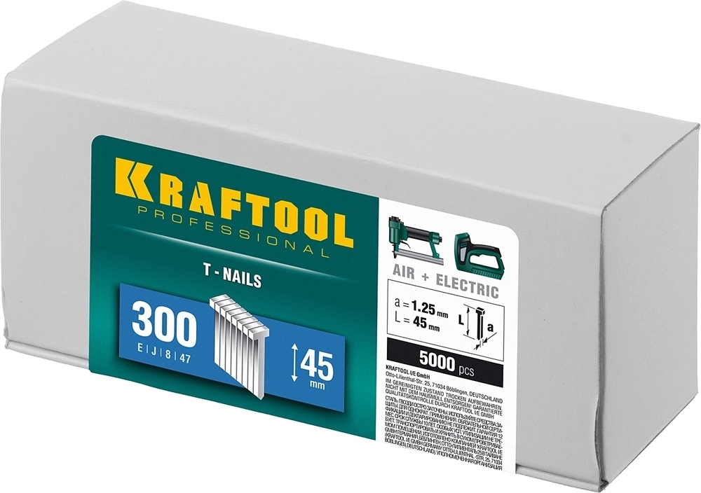 KRAFTOOL  тип 18GA (47/300/F) 45 мм, 5000 шт, гвозди для нейлера (31785-45) 31785-45