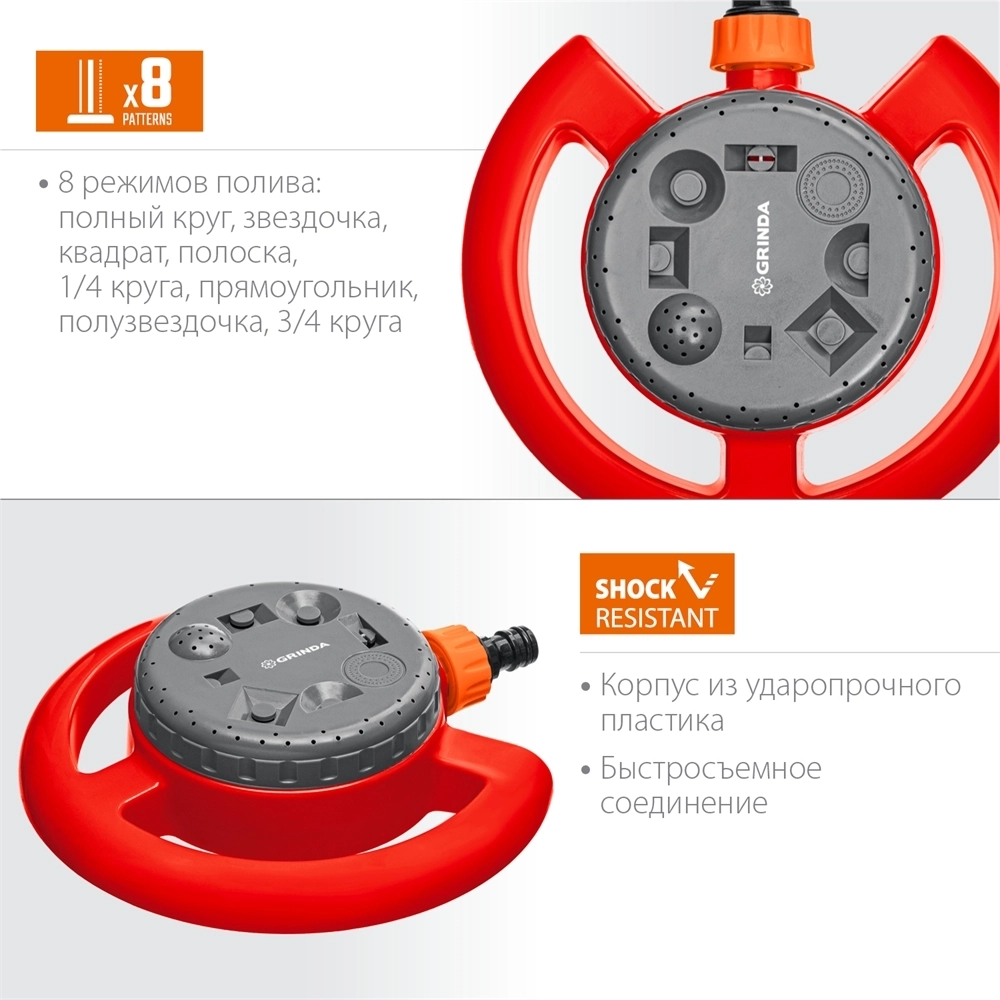 GRINDA  GF-8, на облегченной подставке, пластиковый, стационарный распылитель (8-427643) 8-427643