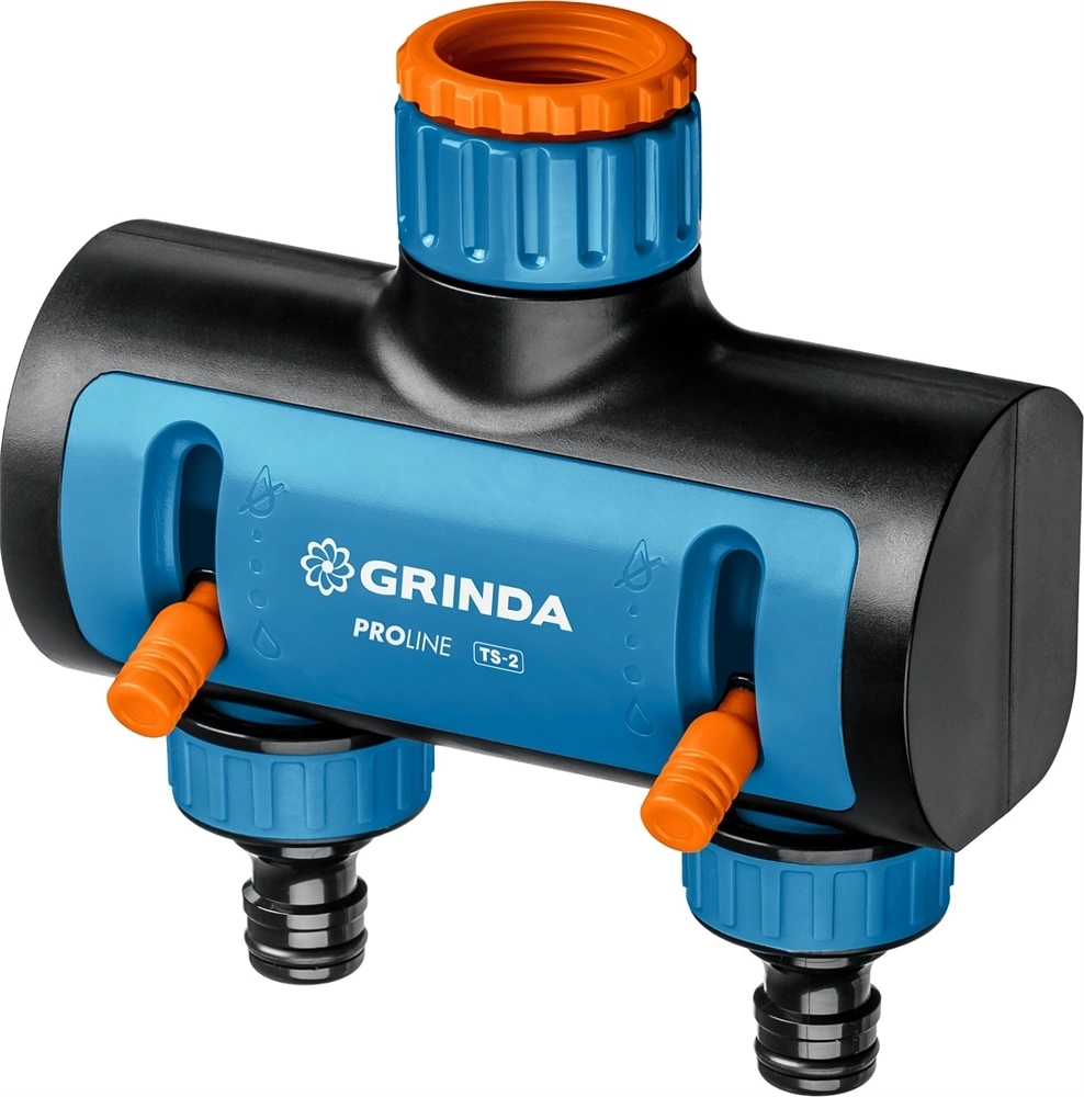 GRINDA  TS-2, двухканальный 3/4″ - 1″ с внутренней резьбой, соединитель с внешней резьбой 3/4″ - 1, поливочный распределитель, PROLine (8-426312) 8-426312_z02