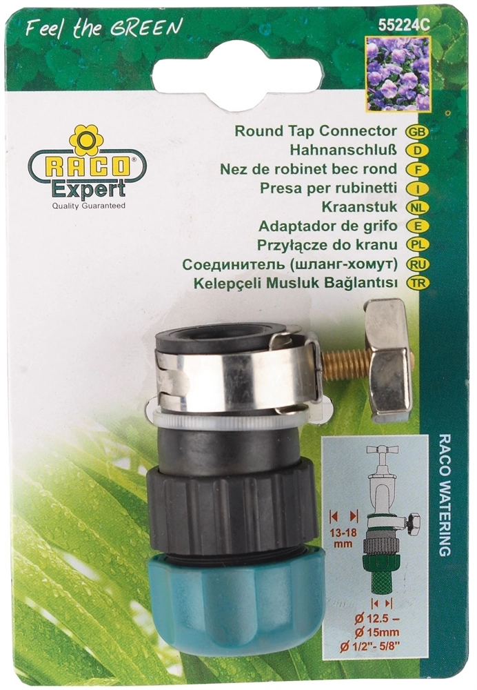 RACO ORIGINAL, 1/2″/14 - 17 мм, с хомутом, (шланг - труба), соединитель (4250-55224C) zb  4250-55224c