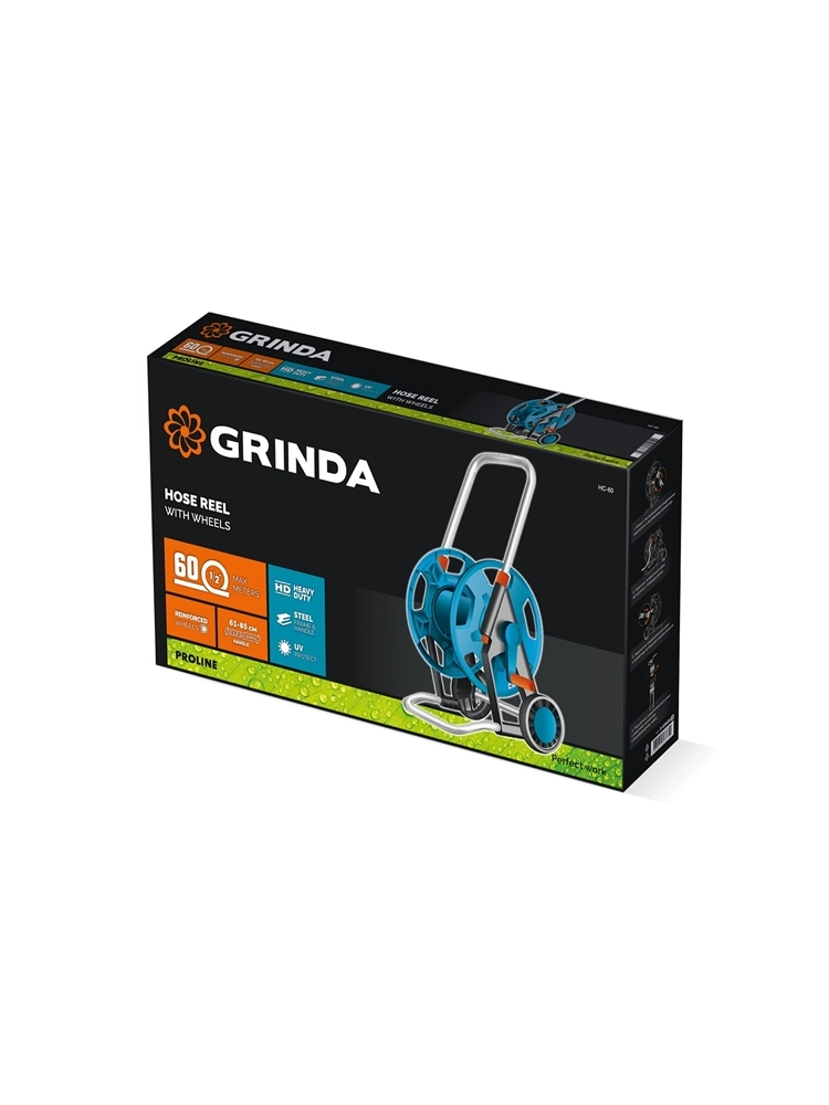GRINDA HC-60, для шлангов 60м x 1/2″ и 30м х 3/4″, усиленные колёса, телескопическая ручка, катушка для шлангов ProLine (8-428430) zb  8-428430_z02