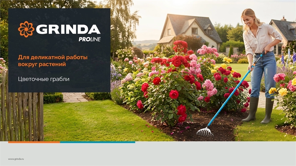 GRINDA SR-10 грабли цветочные, 250х70х1550 мм, 10 зубьев, алюминиевый черенок, PROLine (39483-10) zb  39483-10