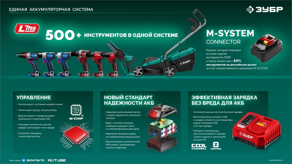 ЗУБР 40 В, (2x20В), 300 мм шина, без АКБ (LMS), пила цепная аккумуляторная (ПЦБ-4030) zb  пцб-4030