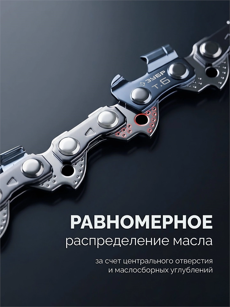 ЗУБР тип 6, 40 см, шаг 3/8″, паз 1.1 мм, 57 звеньев, цепь (71306-40) zb  71306-40