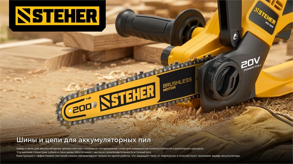 STEHER тип 23, 20 см, шаг 1/4″, паз 1.1 мм, 45 звеньев, цепь (75323-20) zb  75323-20
