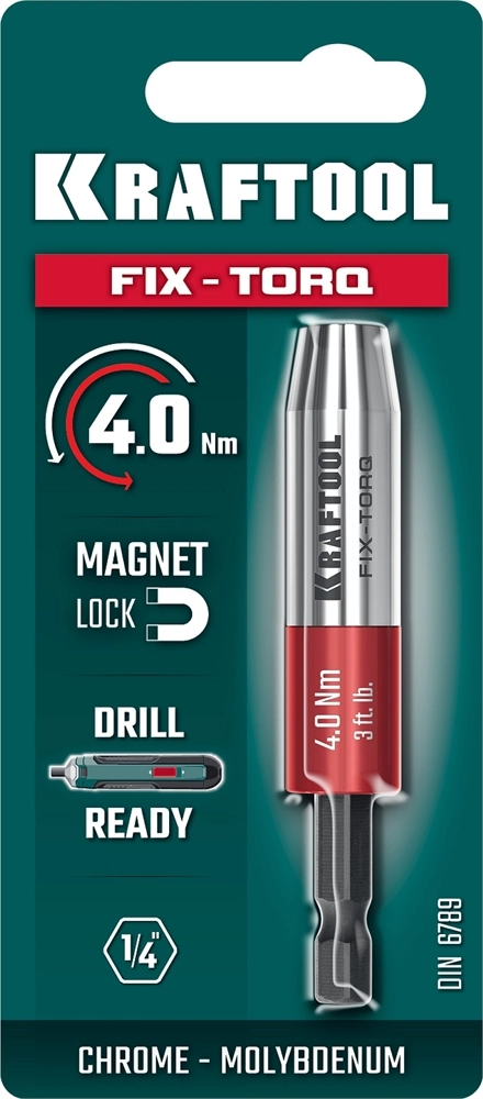 KRAFTOOL FIX-TORQ 4.0 Нм динамометрический адаптер для бит (64035-4.0) zb  64035-4.0