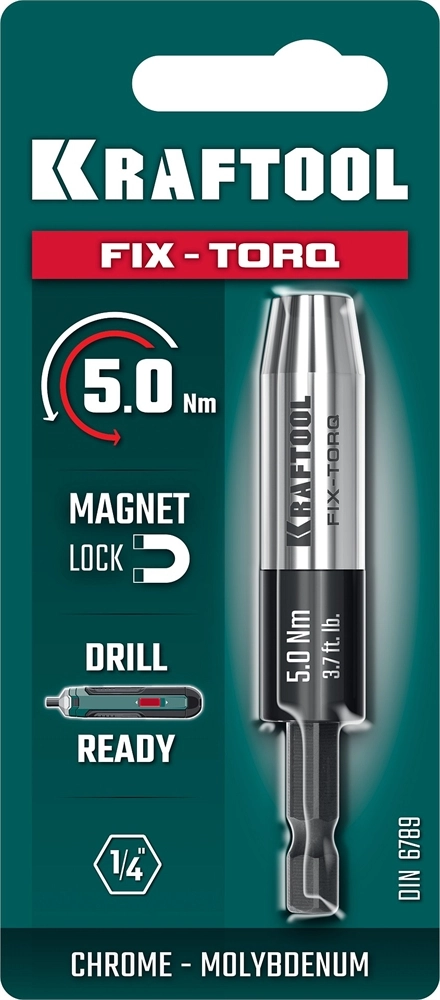KRAFTOOL FIX-TORQ 5.0 Нм динамометрический адаптер для бит (64035-5.0) zb  64035-5.0