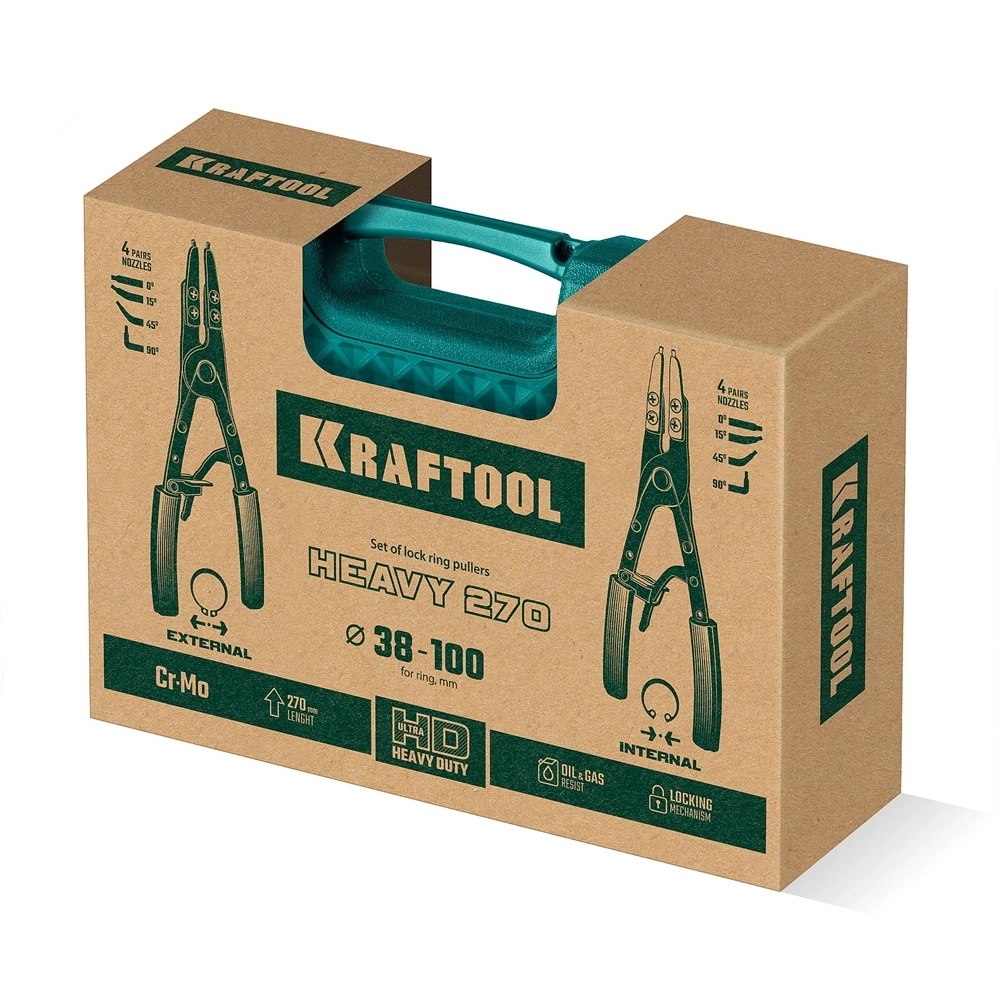 KRAFTOOL HEAVY 270 внешний/внутренний, съемник стопорных колец (22814) zb  22814