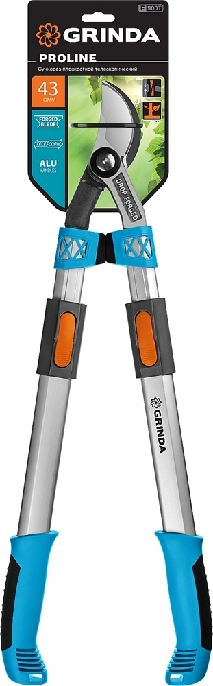 GRINDA  F-900T, 650 - 900 мм, кованые лезвия, алюминиевые ручки, телескопический,  плоскостной cсучкорез, PROLine (424510) 424510