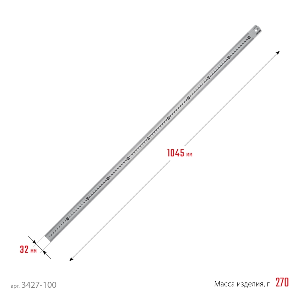 STAYER длина 1.0 м, нержавеющая линейка, Professional (3427-100) zb  3427-100_z02