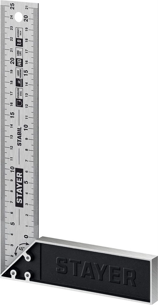 STAYER 250 мм, столярный угольник, Professional (3431-25) zb  3431-25_z02