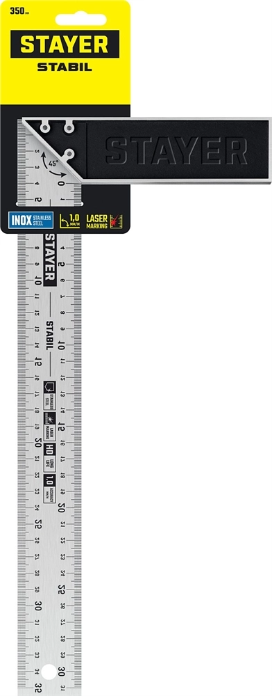 STAYER 350 мм, столярный угольник, Professional (3431-35) zb  3431-35_z02