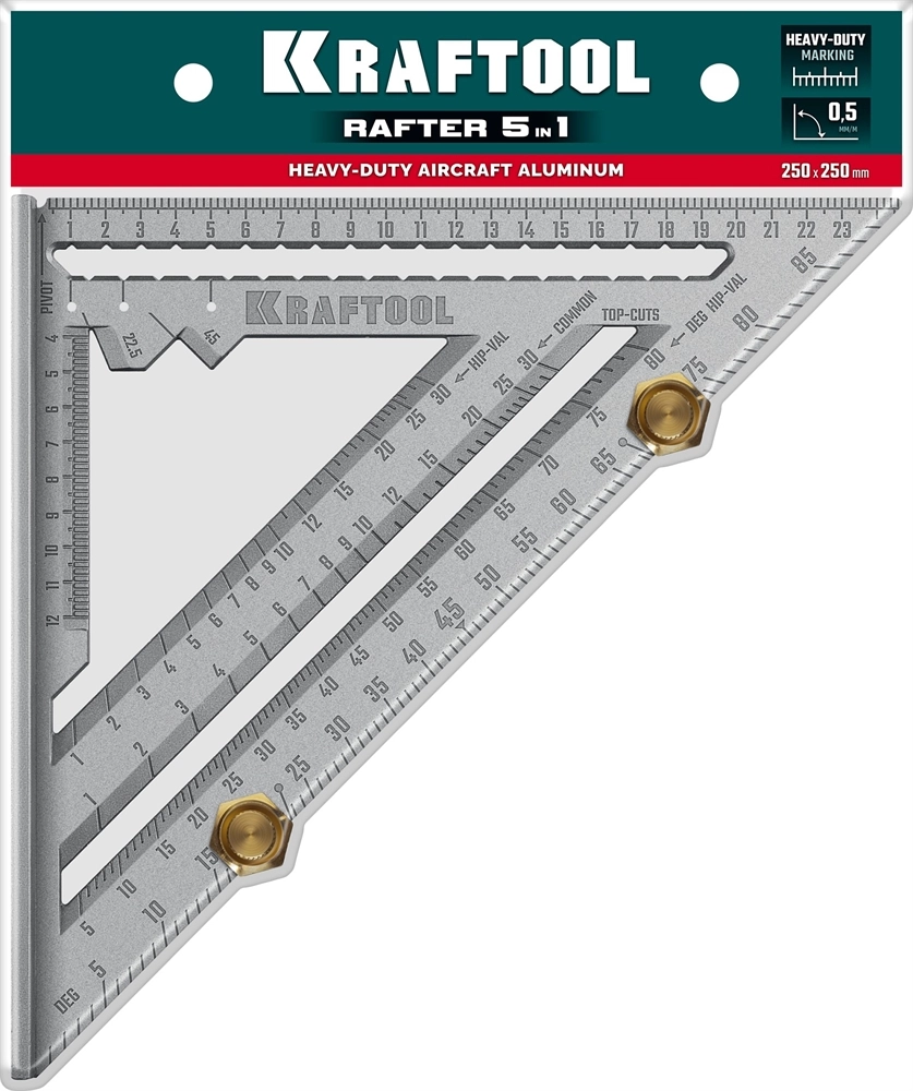 KRAFTOOL 250 мм, 5-в-1, Высокоточный кровельный угольник (3441-25) zb  3441-25