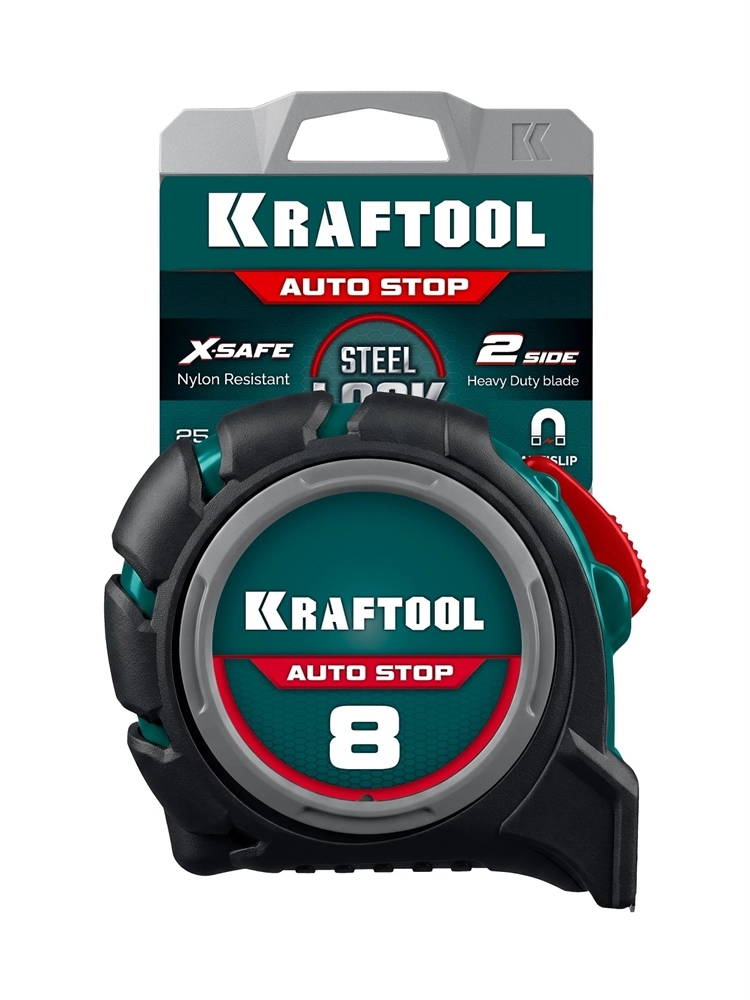 KRAFTOOL AutoStop 8м х 25мм, профессиональная рулетка с автостопом (3412-8-25) zb  3412-8-25_z01