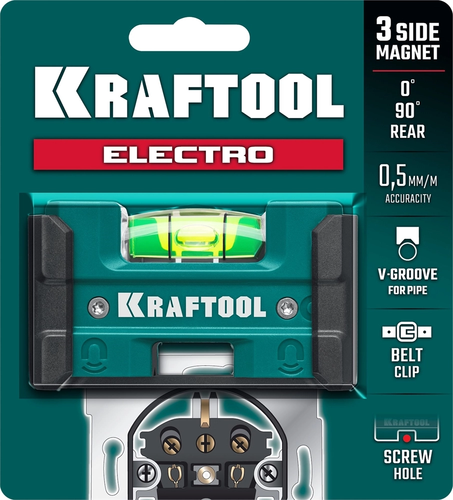 KRAFTOOL Electrо 76 мм, магнитный уровень (34786) zb  34786