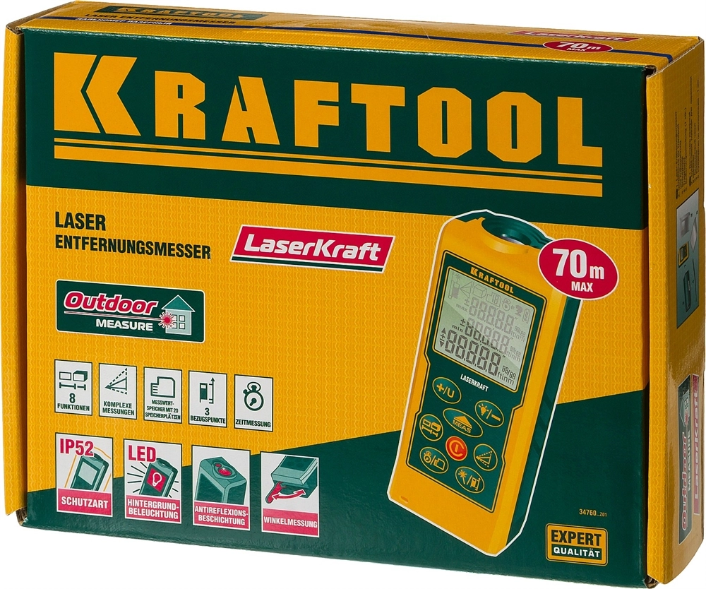 KRAFTOOL Laser-Kraft, 5 см - 70 м, лазерный дальномер (34760) zb  34760_z01