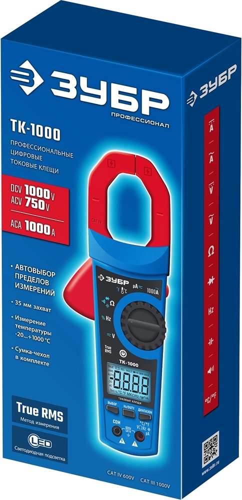 ЗУБР ТК-1000 цифровые токовые клещи (59824) zb  59824_z01