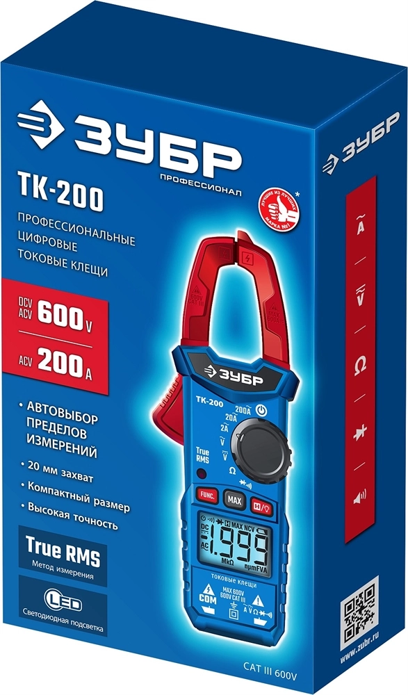 ЗУБР ТК200 Цифровые токовые клещи (59828) zb  59828