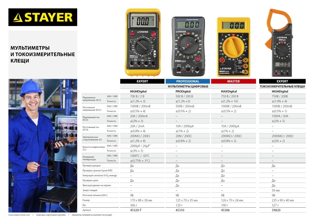 STAYER PRODigital Цифровой мультиметр (45310) zb  45310