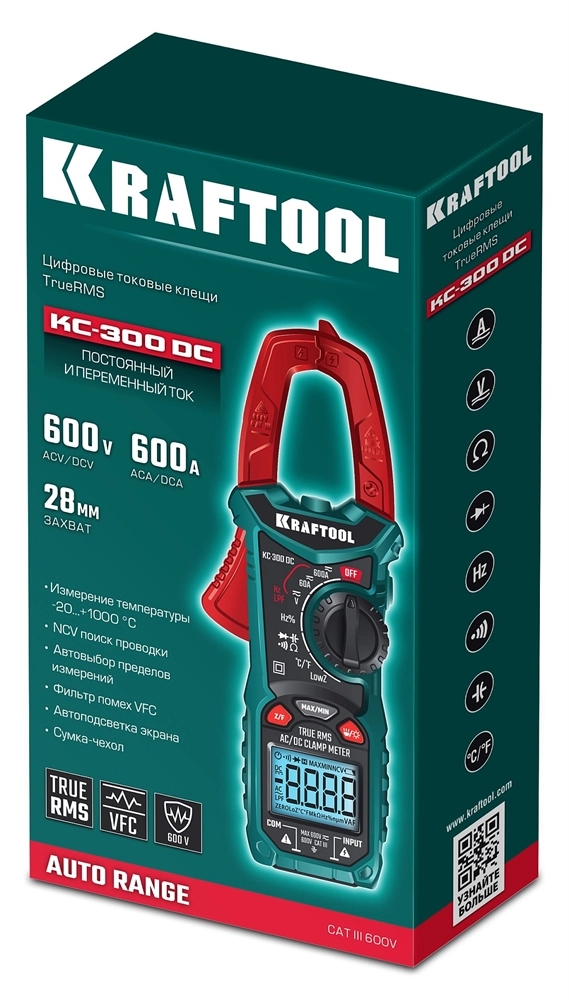 KRAFTOOL KC-300DC Цифровые токовые клещи (59830) zb  59830