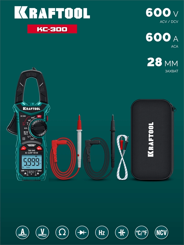 KRAFTOOL KC-300 Цифровые токовые клещи (59832) zb  59832