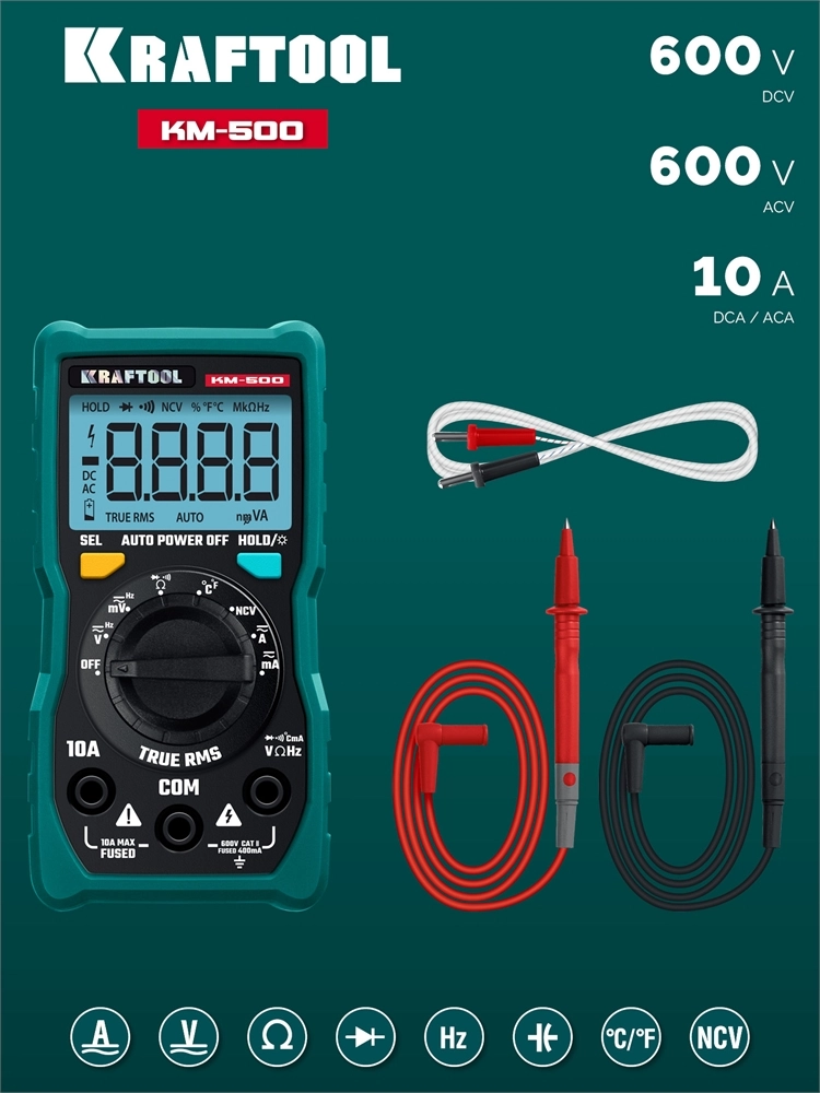 KRAFTOOL KM-500 цифровой мультиметр (59856) zb  59856