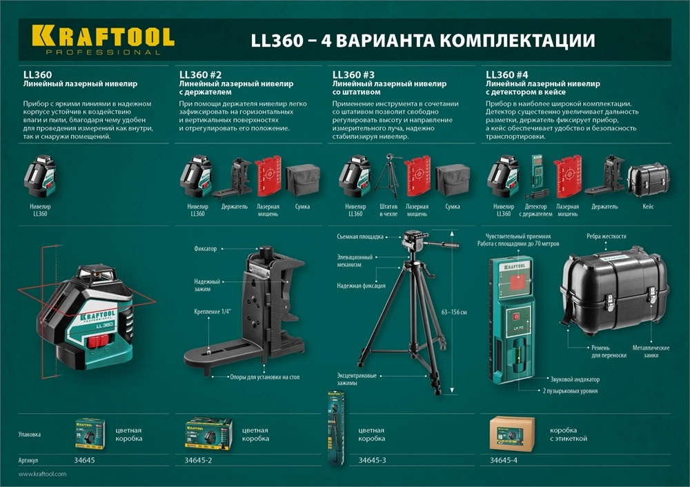 KRAFTOOL LL360, лазерный нивелир (34645) zb  34645