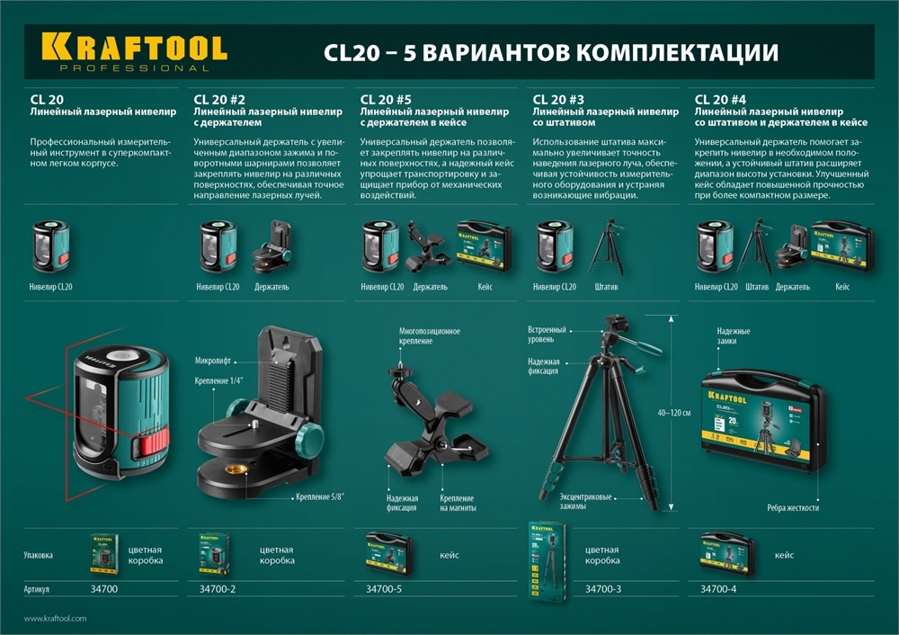 KRAFTOOL CL 20 #4, лазерный нивелир (34700-4) zb  34700-4_z01