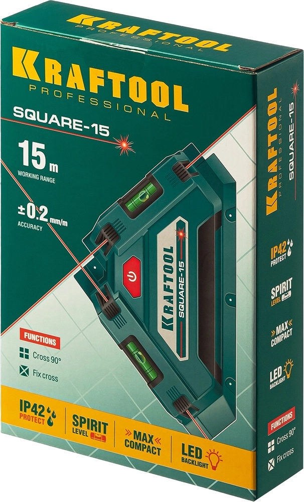 KRAFTOOL Square-15, лазерный угольник для кафеля (34705) zb  34705