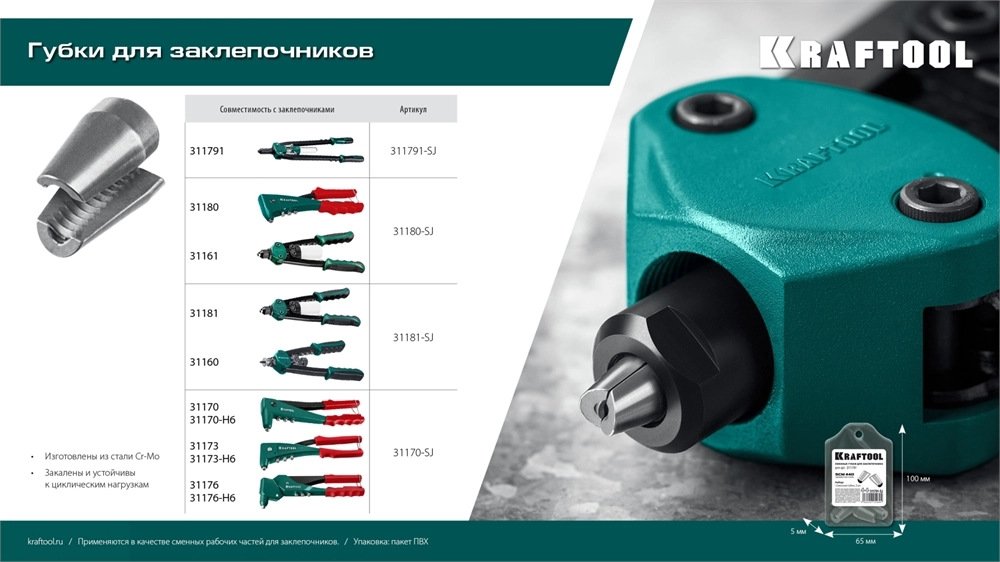 KRAFTOOL сменные губки для заклепочника GRAND-64 (311791-SJ) zb  311791-sj