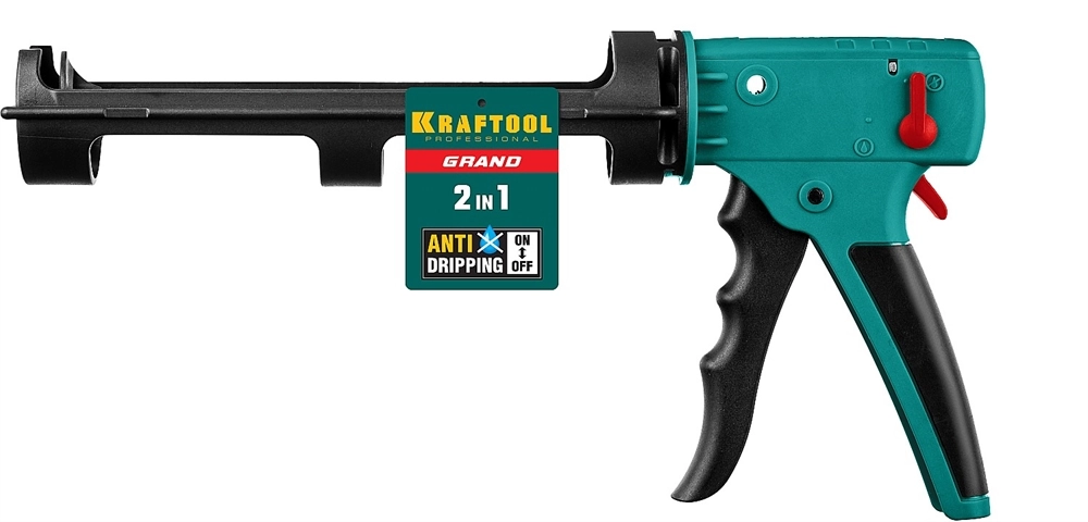 KRAFTOOL GRAND 2-in-1 310 мл, антикапельная система, скелетный пистолет для герметика (06674) zb  6674