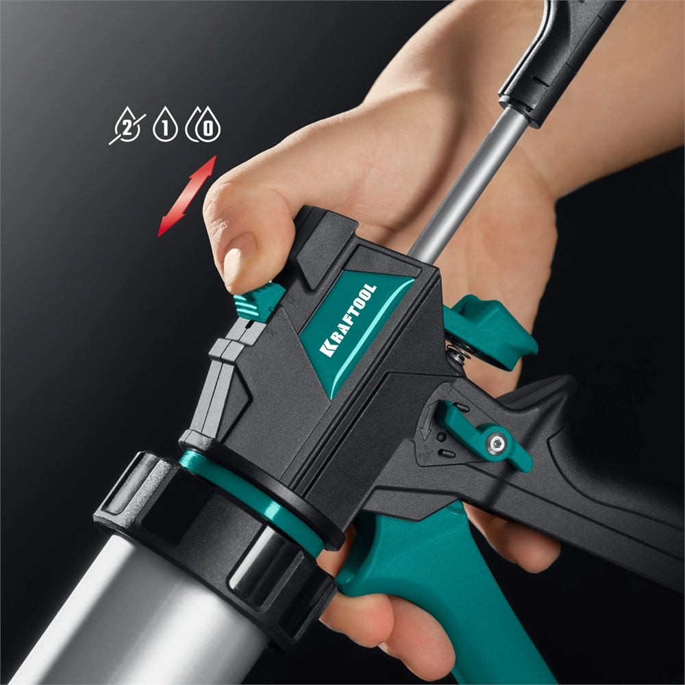 KRAFTOOL ULTRA 310 мл, прямой забор, регулировка силы давления, вариативная антикапельная система, закрытый пистолет для герметика (06677-31) zb  06677-31